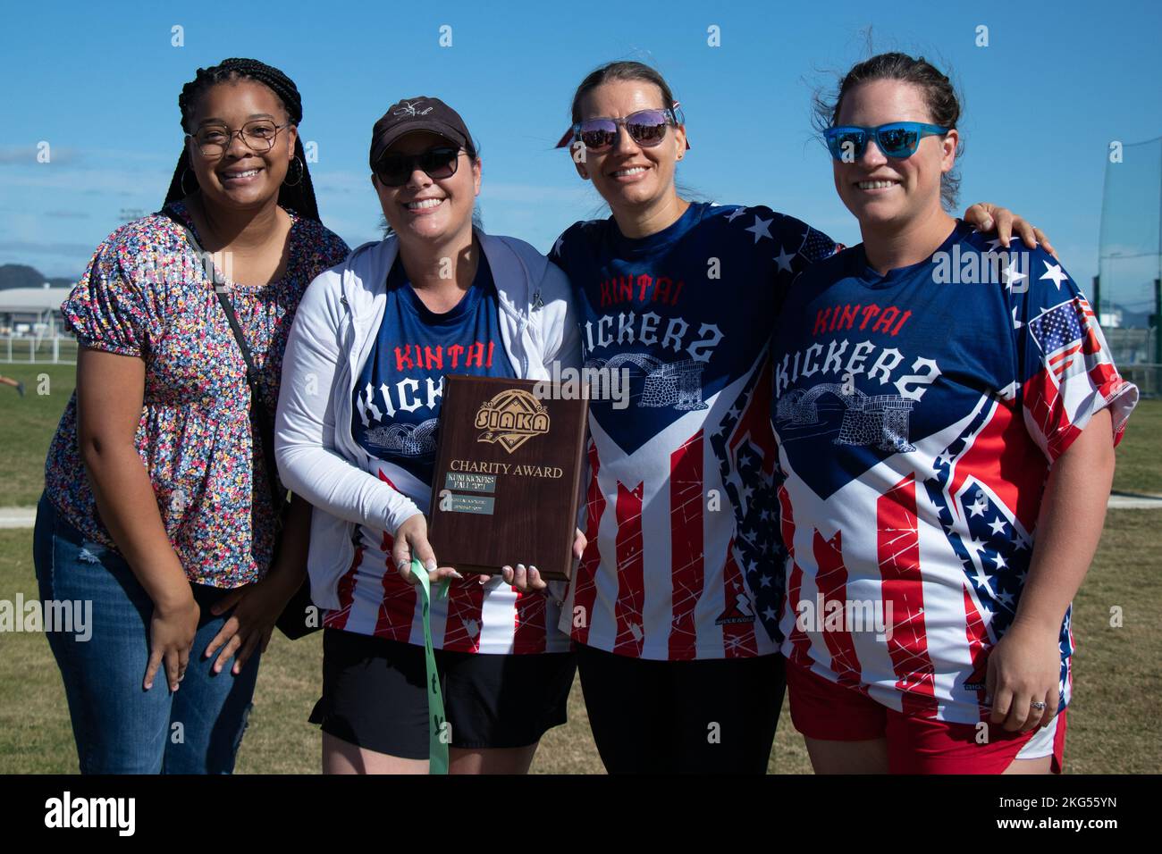 Women with the Iwakuni Kickers team and Spouses Iwakuni Area Kickball