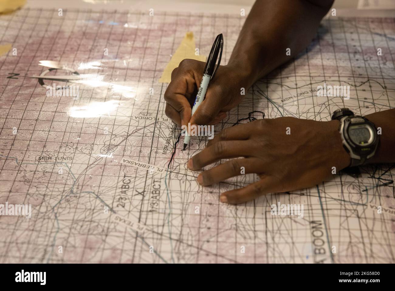 A U.S. Marine with II Marine Expeditionary Force Information Group, 2d AirNaval Gunfire Liaison