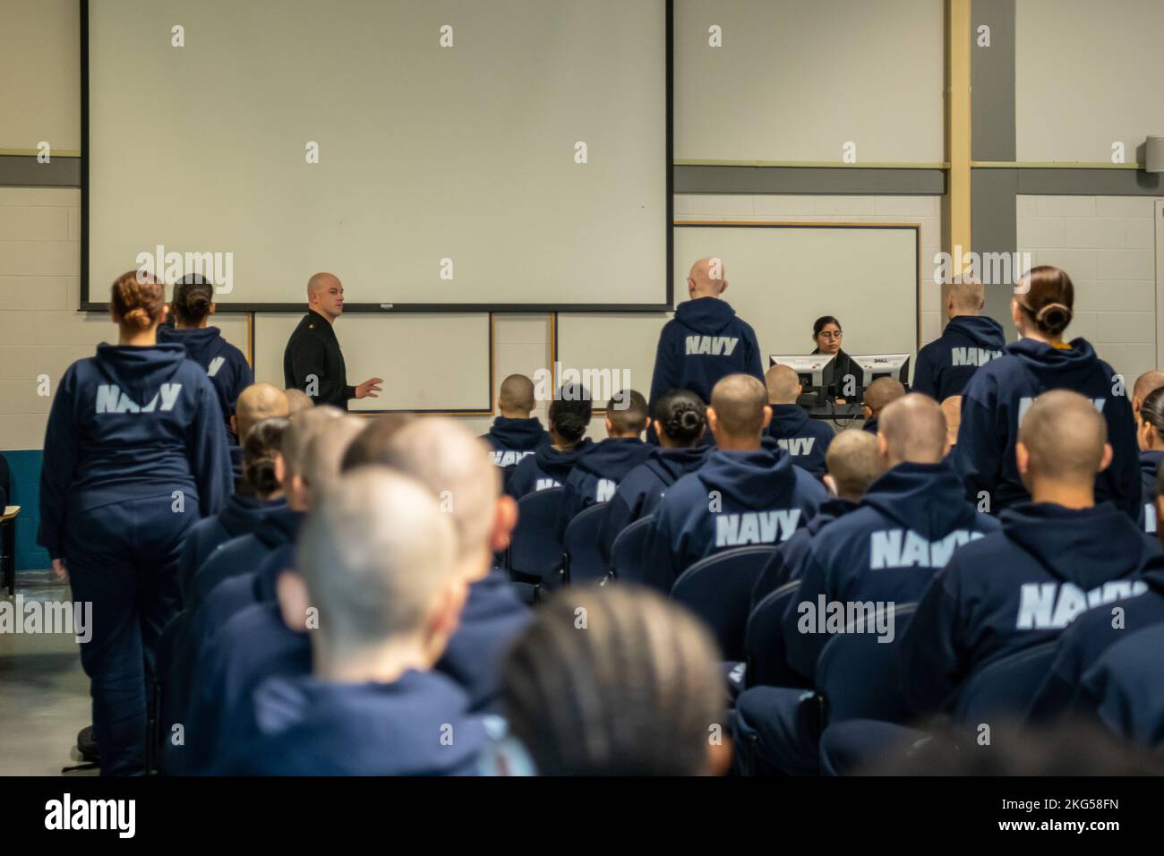 Recruits attend the Moment of Truth briefing at Recruit Training