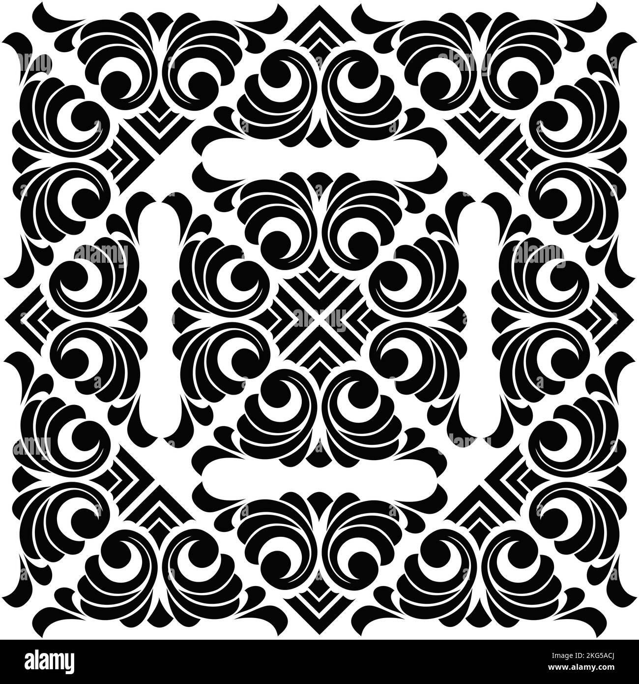 Vector damask vintage baroque scroll ornament swirl. seamless pattern ...