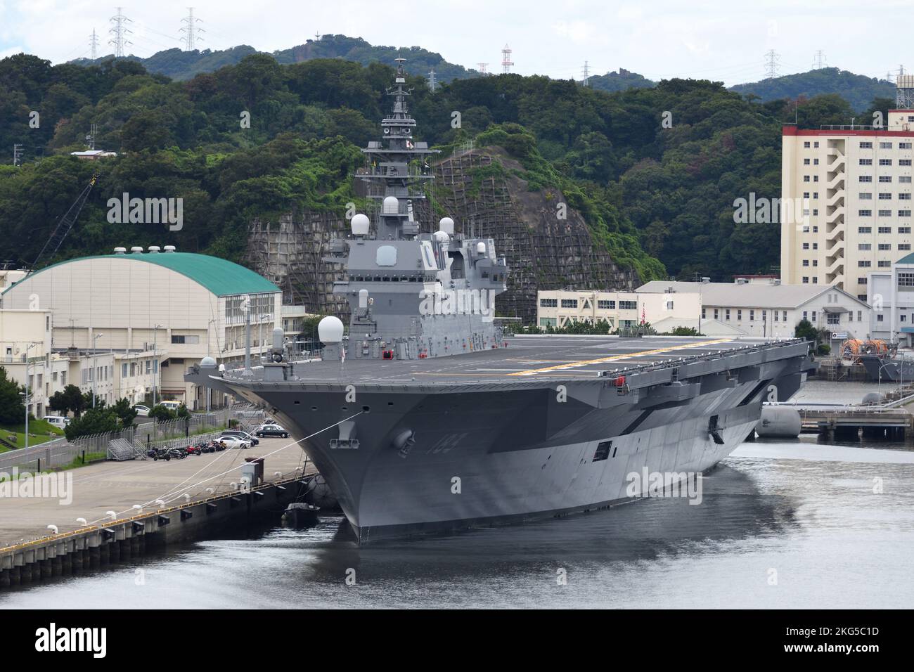Kanagawa Prefecture, Japan - August 21, 2021: Japan Maritime Self-Defense Force JS Izumo (DDH-183), Izumo-class helicopter destroyer. Stock Photo