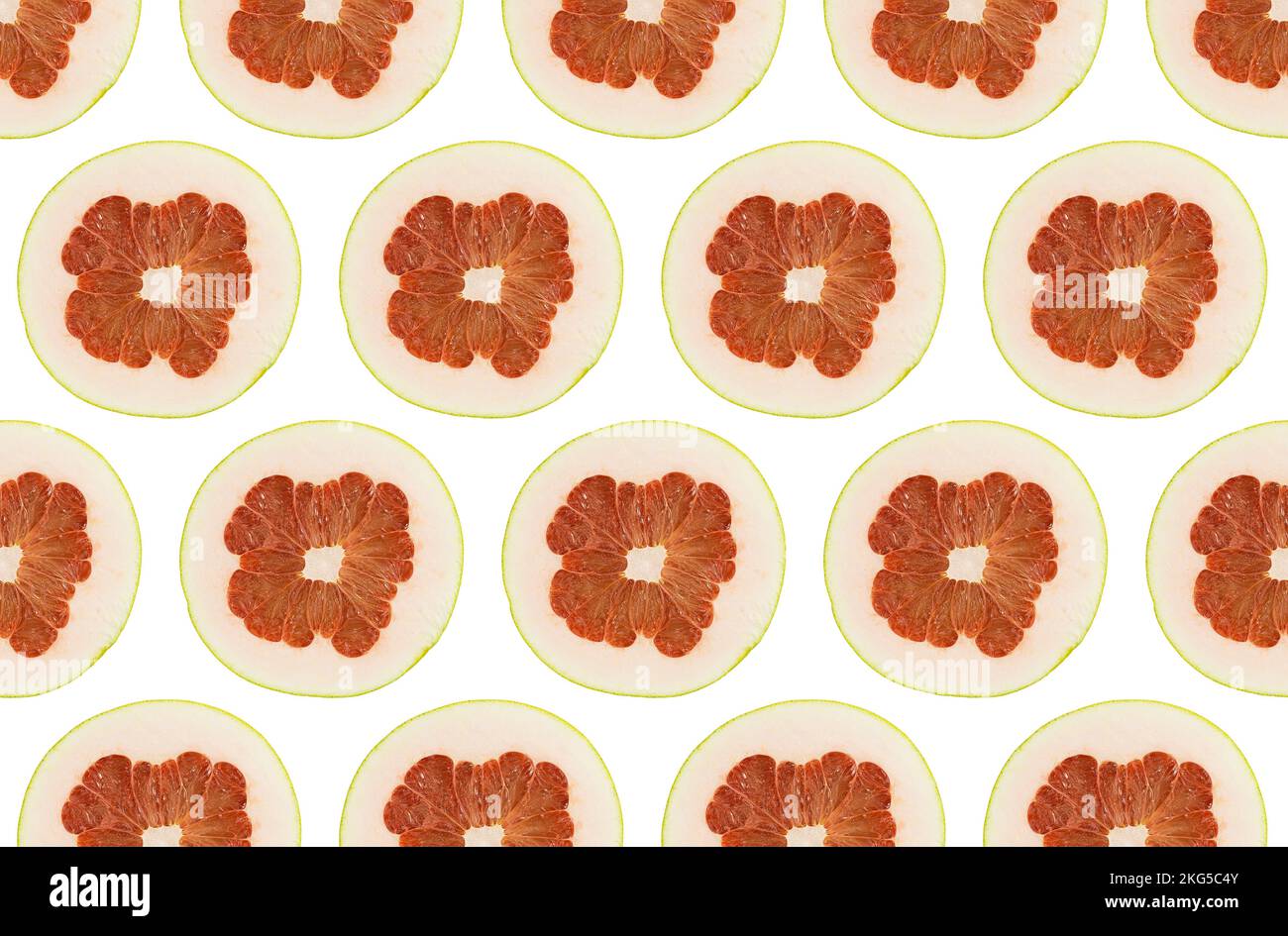 pattern of grapefruits isolated on white background Stock Photo