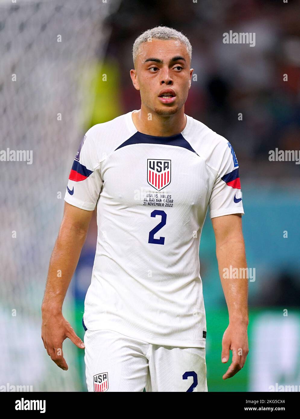 USA's Sergino Dest during the FIFA World Cup Group B match at the Ahmad ...