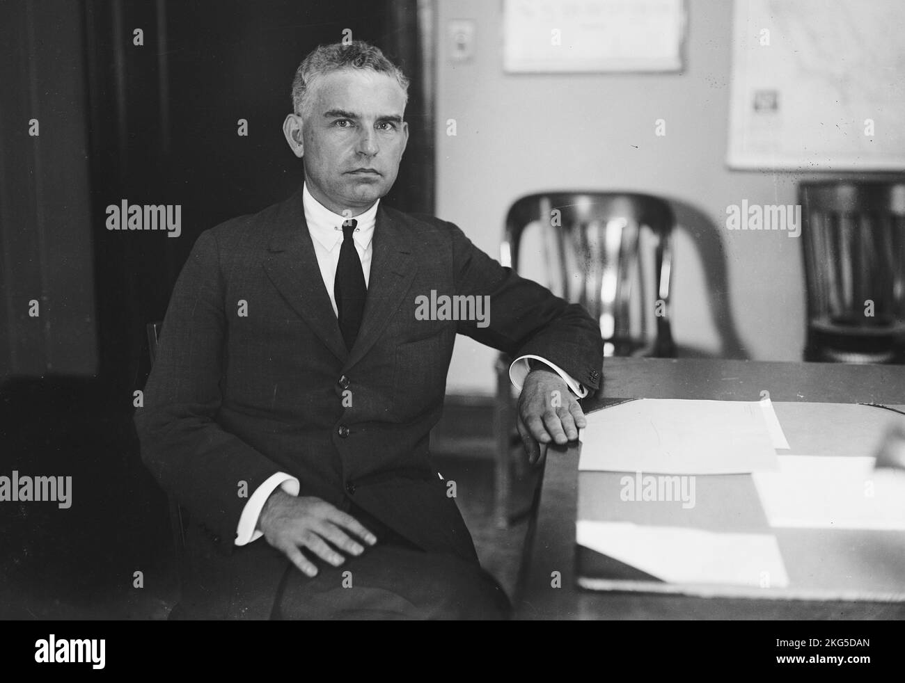 Henry B. Spencer, former Vice-Pres. of the Southern Railway and Federal purchasing agent for the war time railroad administration, in his new office where he has taken up duties of Federal coal administration for the duration of the coal strike emergency, USA Stock Photo
