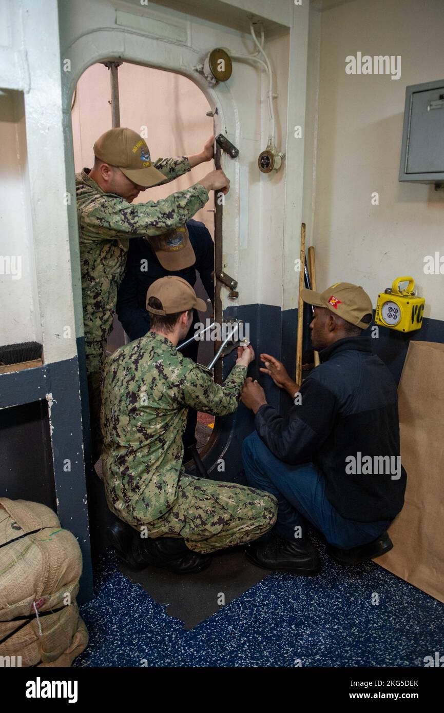221031 n cy569 1023 norfolk va oct 31 2022 sailors attach door