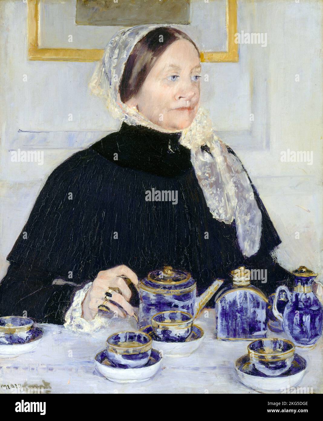 Lady at the Tea Table (1883-1885), Painting by Mary Cassatt Stock Photo