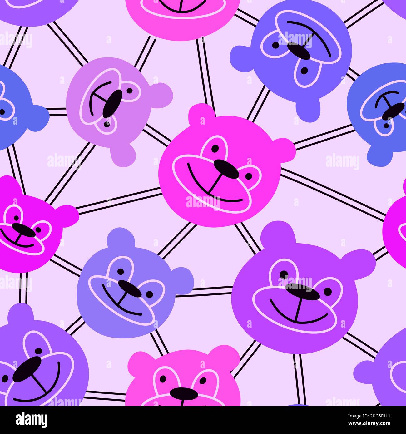 Cartoon toys animals seamless fluffy bears pattern for wrapping paper ...