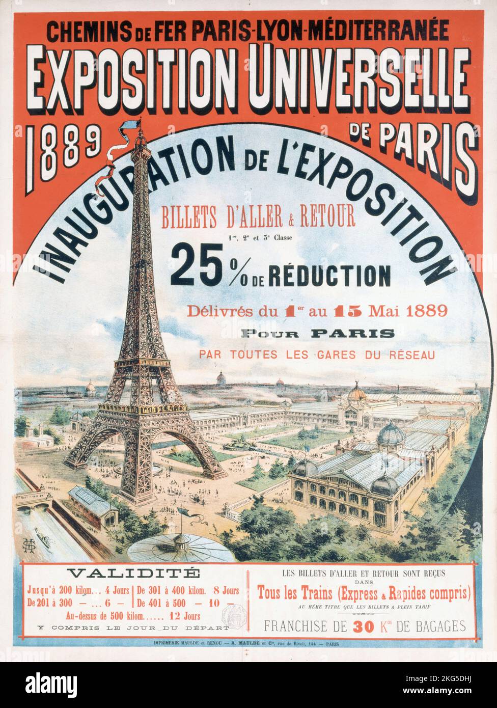 Inauguration de l'Exposition Universelle de 1889. Chemins de fer Paris-Lyon-Méditerranée. Paris, musée Carnavalet. Stock Photo