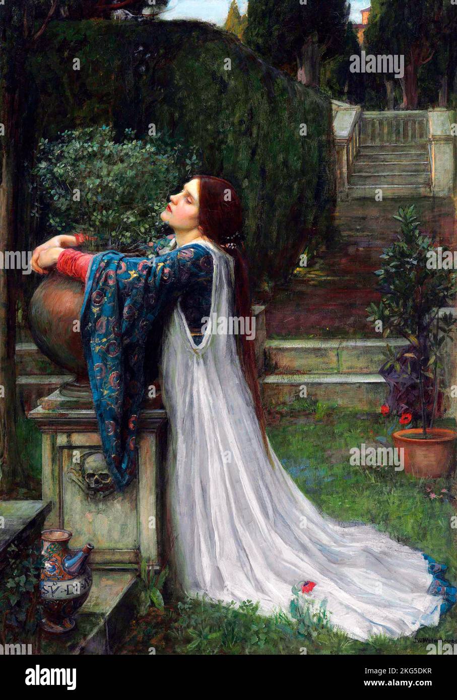Isabella and the pot of basil 1907, Painting by John William Waterhouse Stock Photo