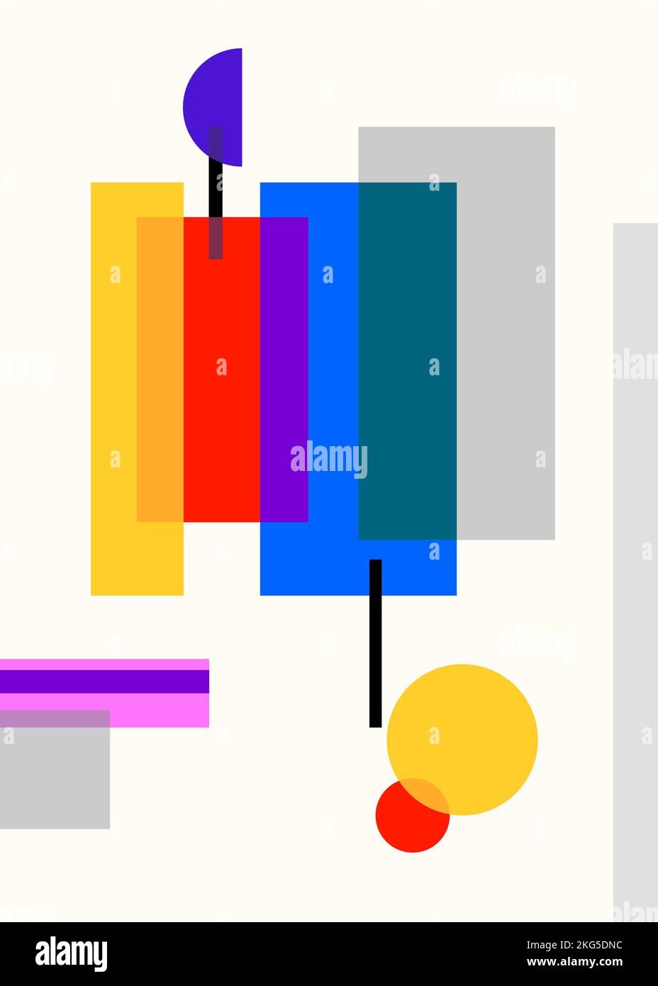 Colorful abstract gemetry design, semitransparent and opaque rectangles ...