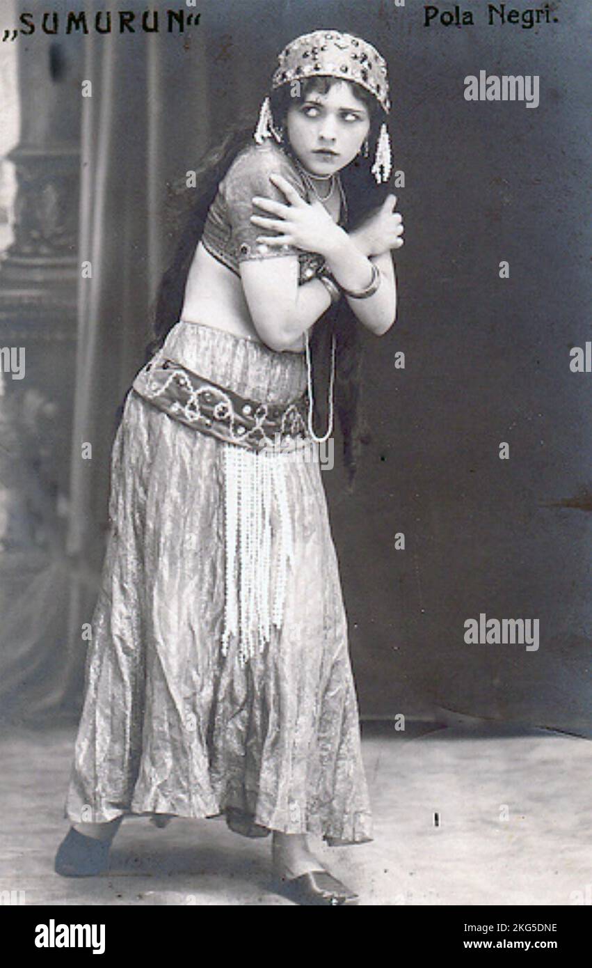 POLA NEGRI (1897-1987) Polish film actress  as the exotic dancer Yannaia in the 1920 silent film Sumurun.She had previously played the same part  in a stage production. Stock Photo
