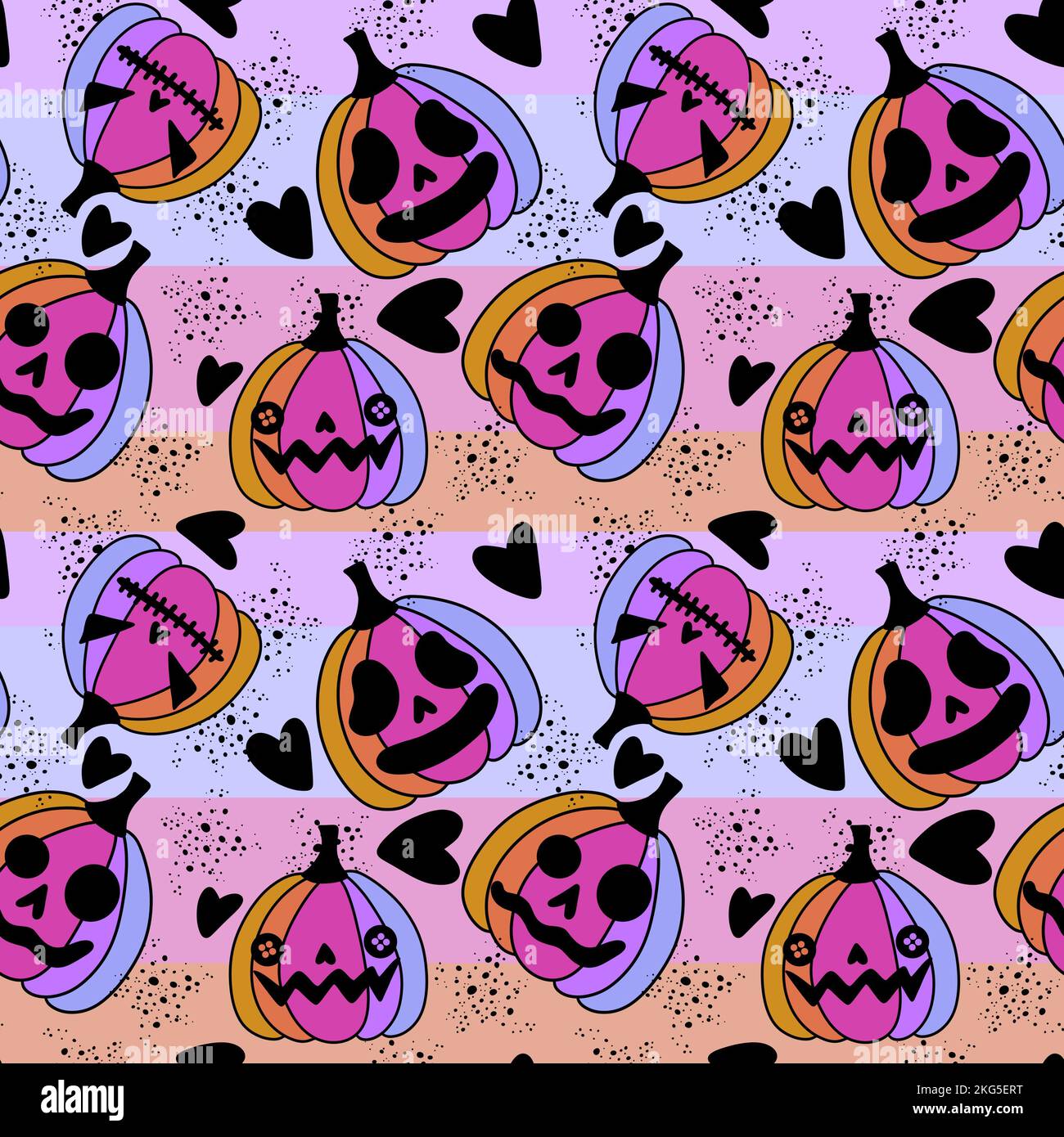 Halloween seamless pumpkins pattern for fabrics and wrapping paper and ...