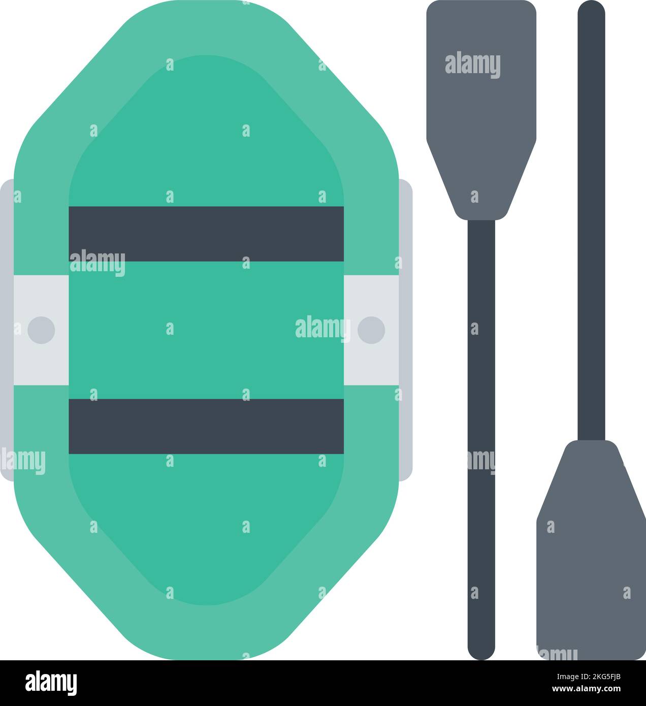 beach and camping icons, inflatable boat Stock Vector