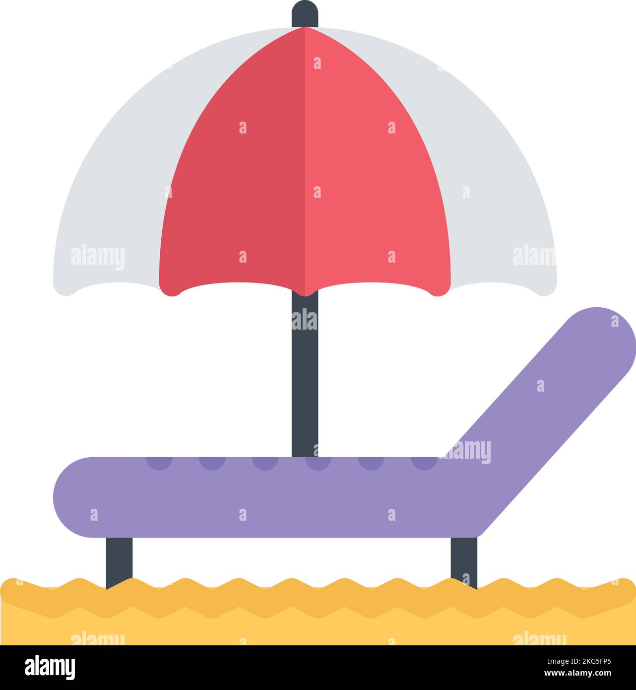 beach and camping icons, beach chaise longue Stock Vector