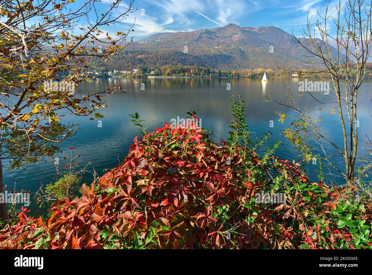 Avigliana,Piemonte,Italy. Il Lago Grande Stock Photo