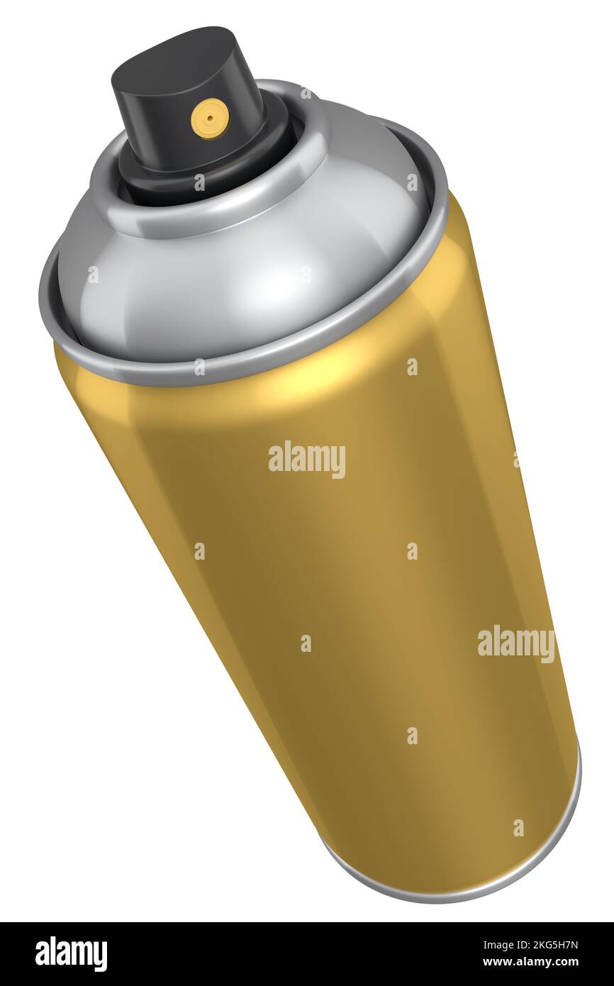 Can of spray paint isolated on white background. Spray bottle and