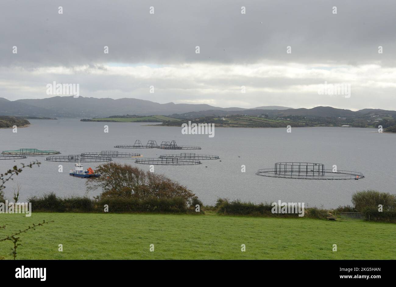 Dublin, Ireland. 2nd Oct, 2022. 20221002 - A shellfish farm is seen on an inland waterway County Donegal, Ireland. (Credit Image: © Chuck Myers/ZUMA Press Wire) Stock Photo