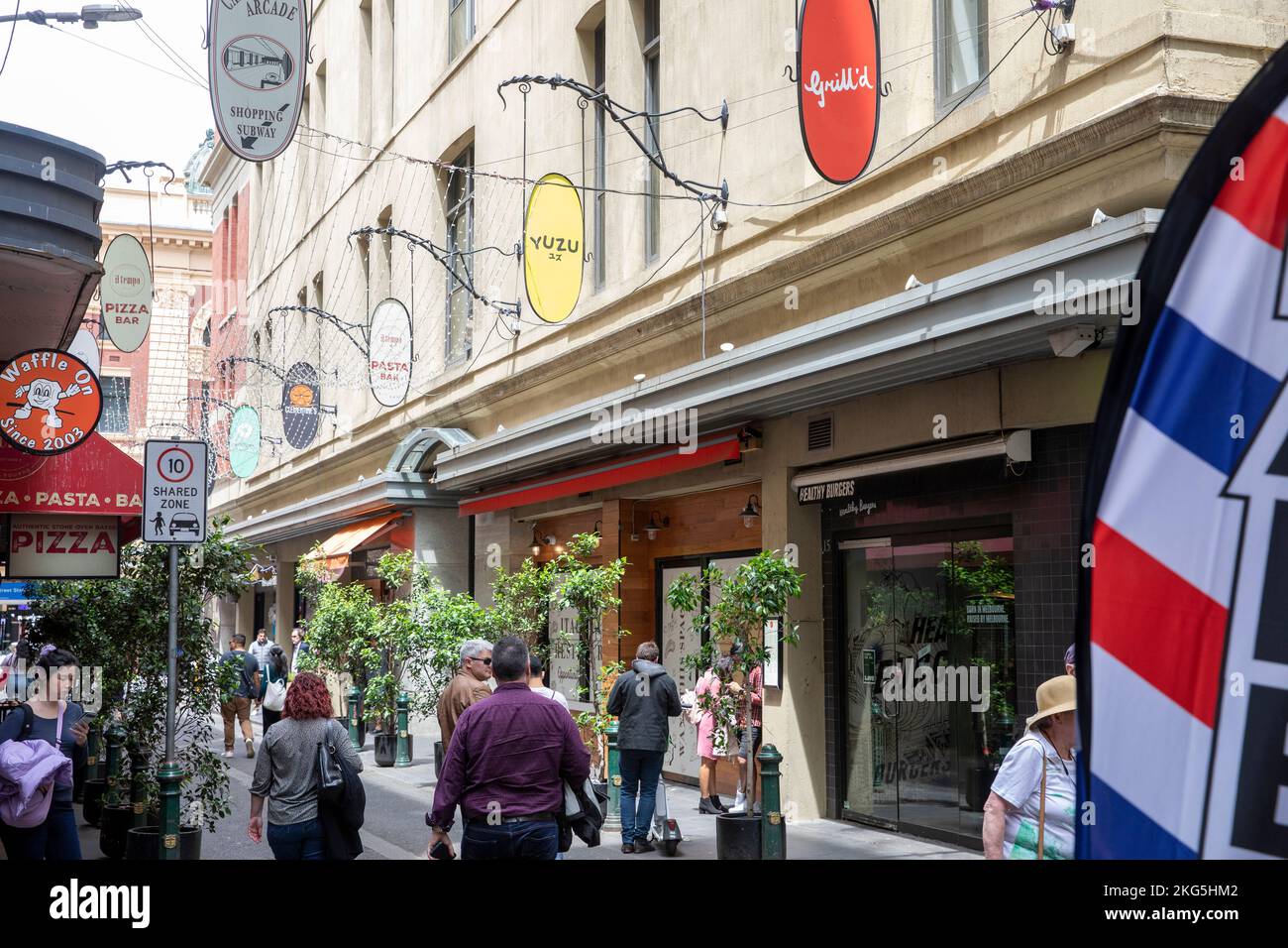 Degraves street famous Melbourne laneway of cafes and bars,Victoria