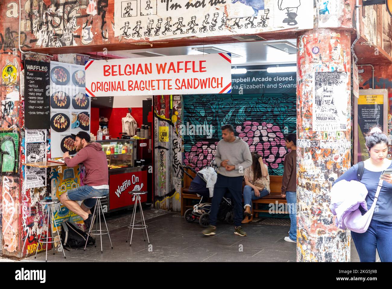 Waffle On belgian sandwich waffles cafe shop in Melbourne laneway