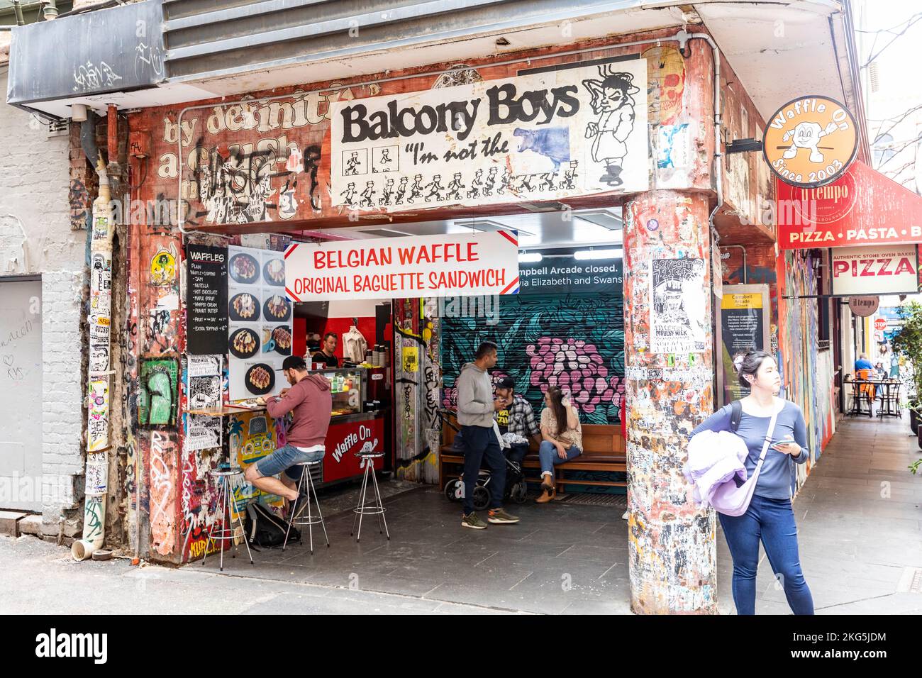 Waffle On belgian sandwich waffles cafe shop in Melbourne laneway