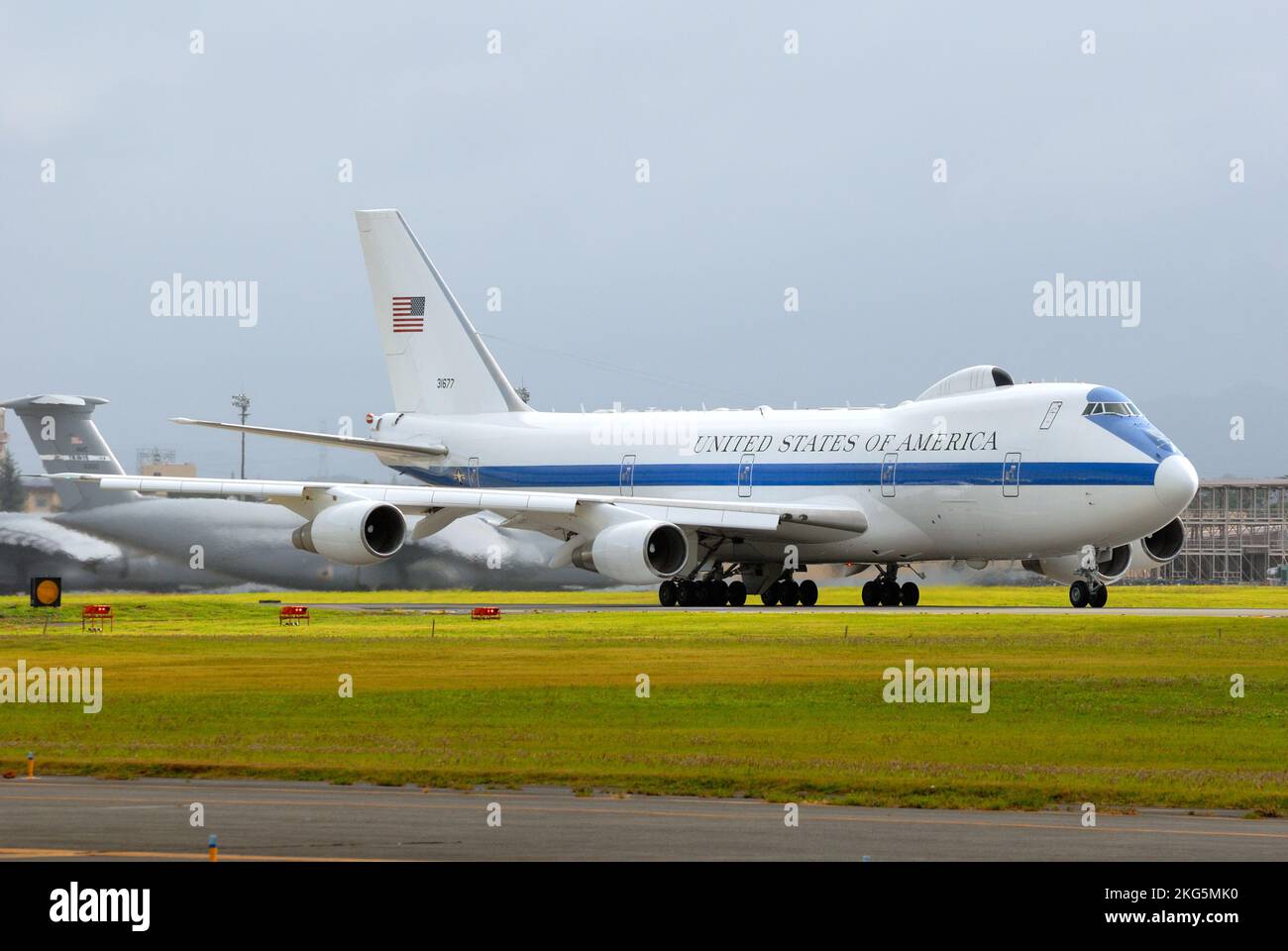 Tokyo, Japan - September 17, 2012: United States Air Force Boeing E-4B Nightwatch NEACP (National Emergency Airborne Command Post) aircraft. Stock Photo