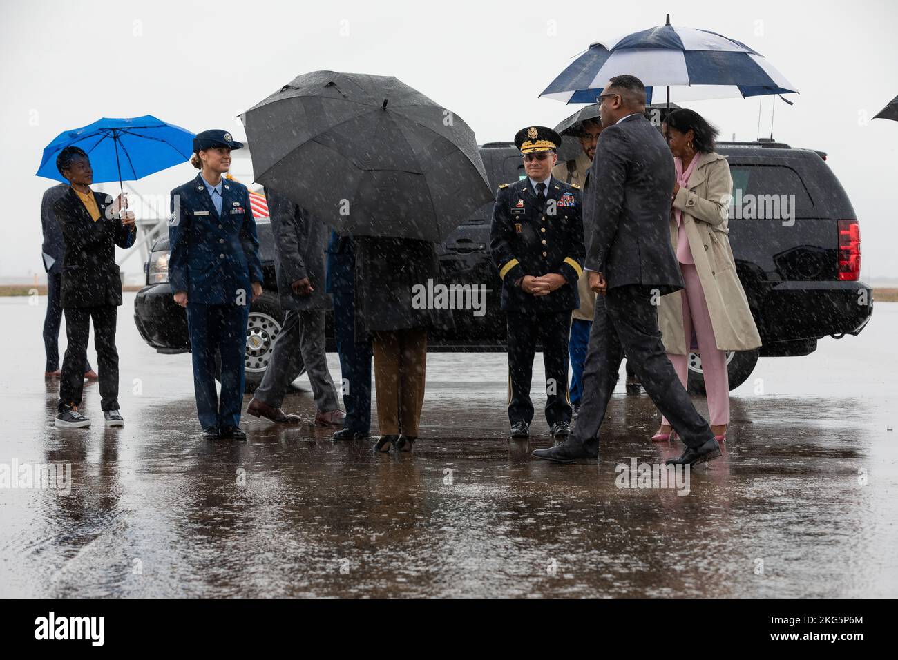 Vice President Kamala Harris speaks with members of the Connecticut
