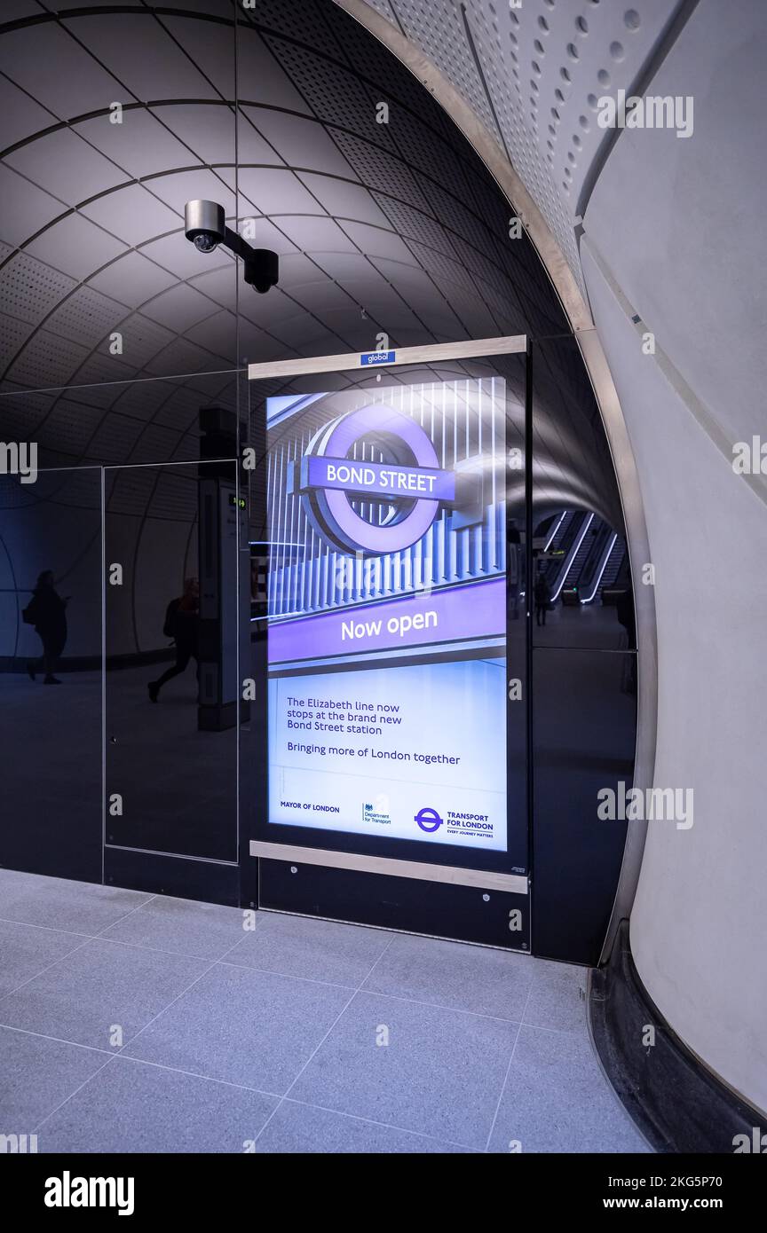 Bond Street - Elizabeth Line Station Stock Photo - Alamy