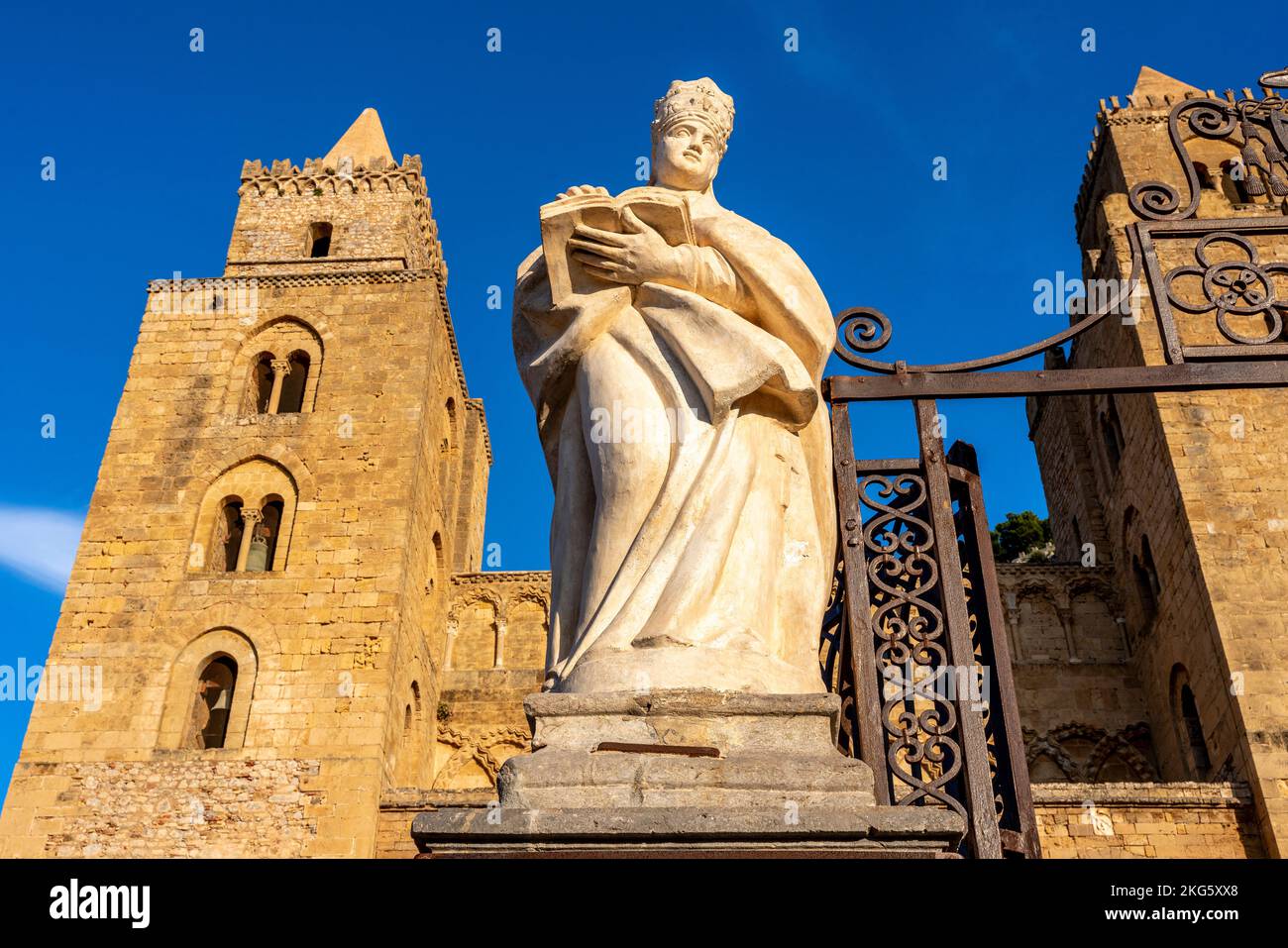 The Exterior Of The Cathedral of Cefalu, Cefalu, Sicily, Italy. Stock Photo