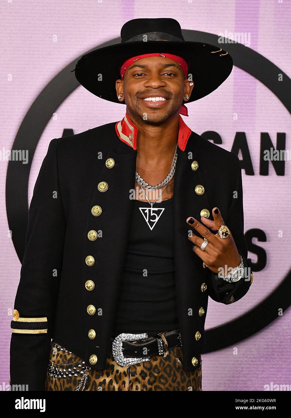 Jimmie Allen attends the 2022 American Music Awards at Microsoft
