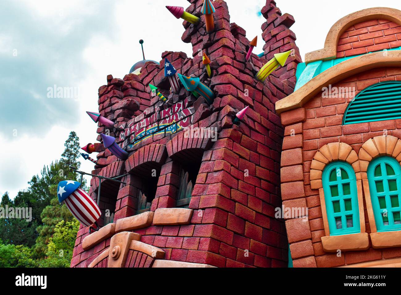 Toontown fireworks building Stock Photo