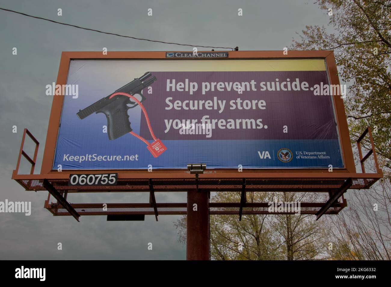 St. Paul, Minnesota. Suicide prevention billboard. Stock Photo