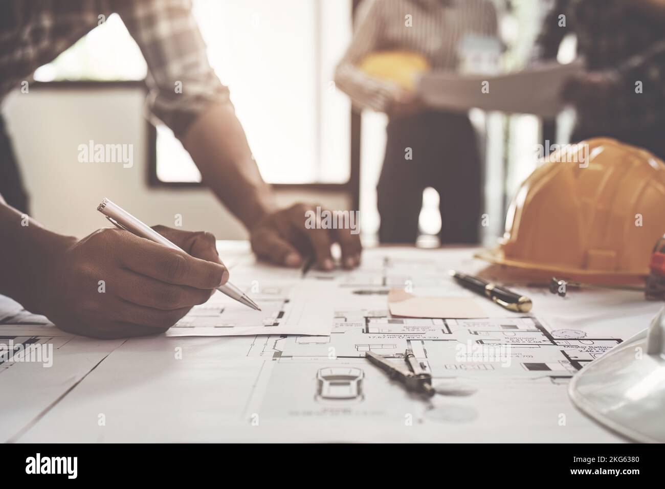 Professional architect designer structural engineer team colleagues ...
