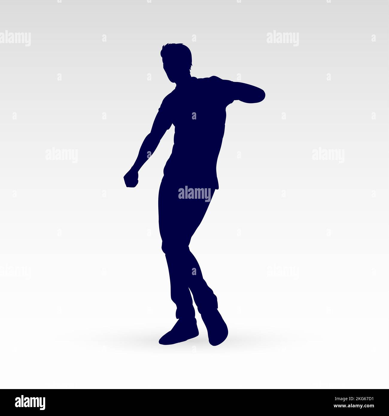 Modern Style Dancer Posing Silhouette of a Man Dancer Hip Hop Choreography on a Gray Stock Vector