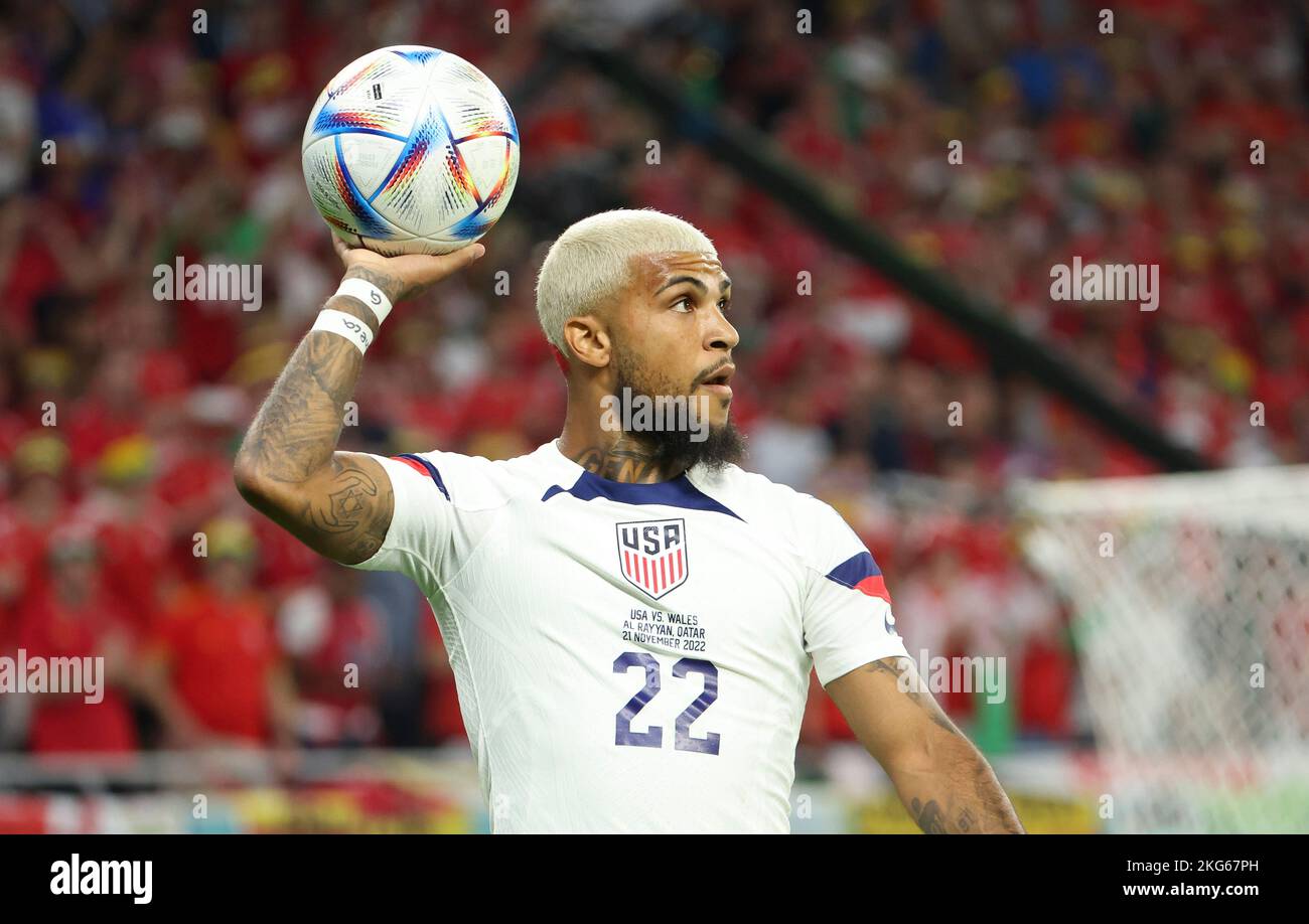 DeAndre Yedlin of USA during the FIFA World Cup 2022, Group B football match between United States and Wales on November 21, 2022 at Ahmad Bin Ali Stadium in Ar-Rayyan, Qatar - Photo Jean Catuffe / DPPI Stock Photo