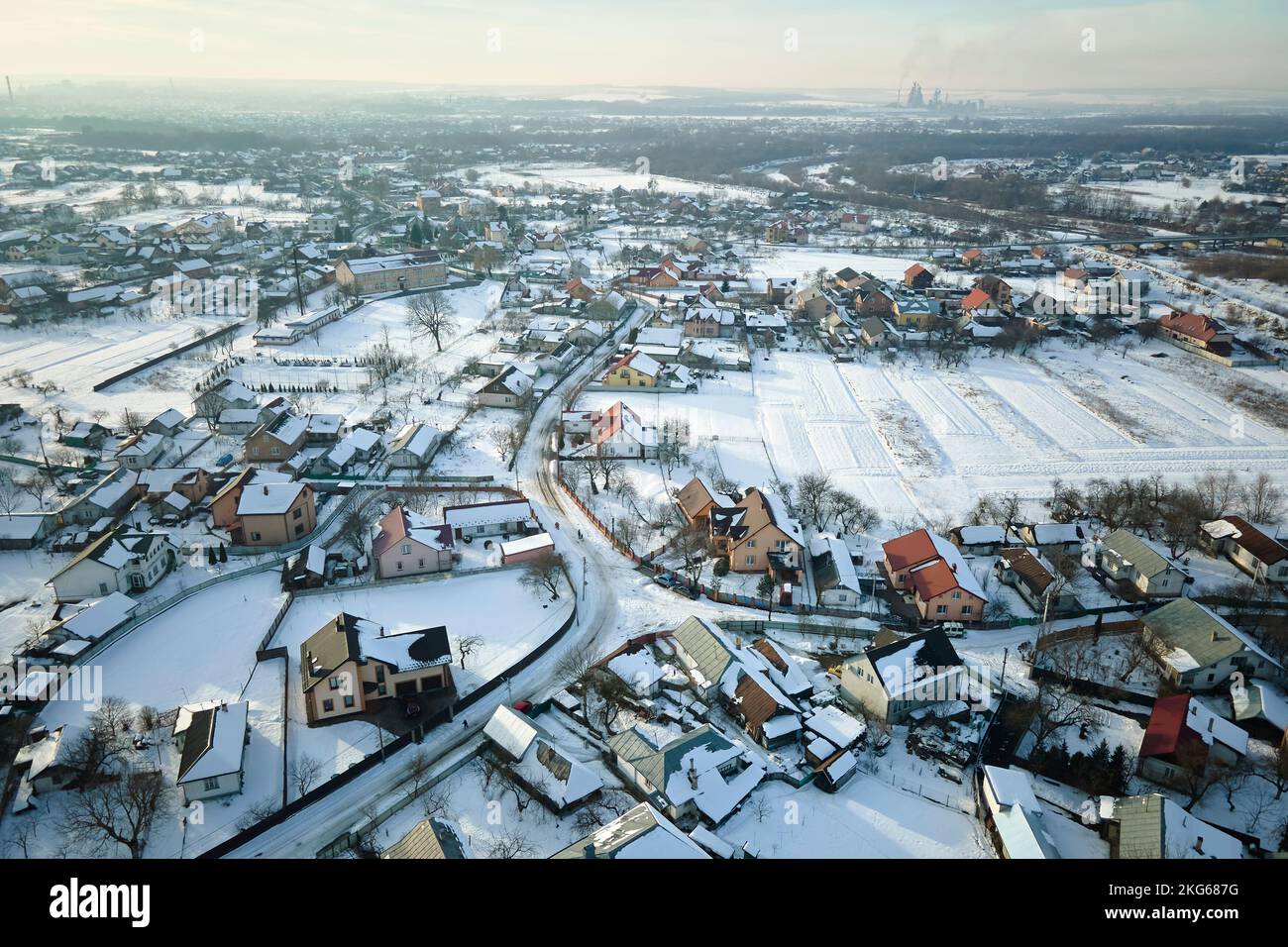 Rural small town overhead view hi-res stock photography and images - Alamy