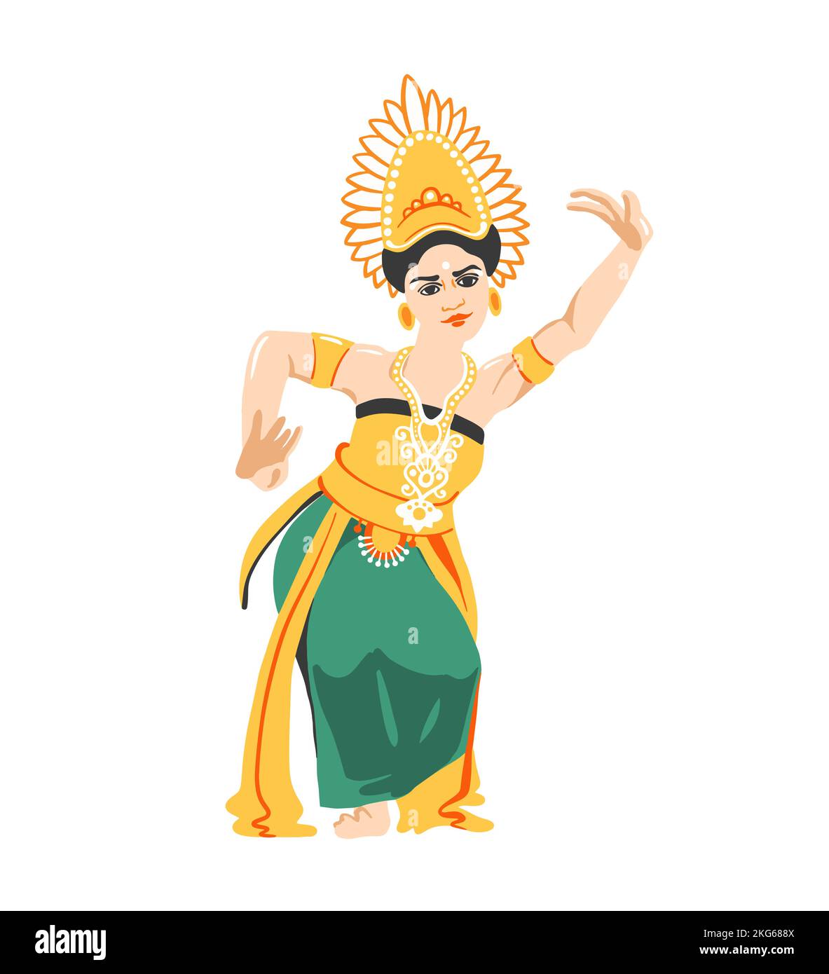 Balinese woman dancer in traditional dress vector illustration Stock