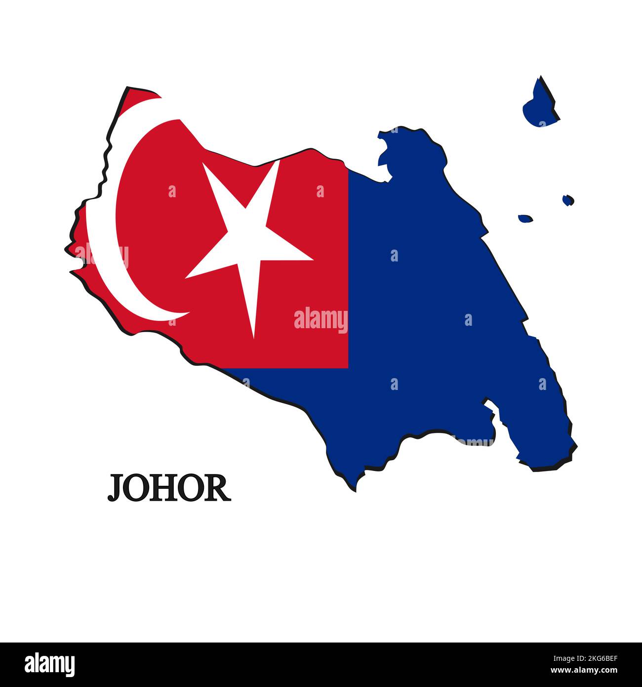 Johor map vector illustration. Malaysian city. State in Malaysia Stock Vector