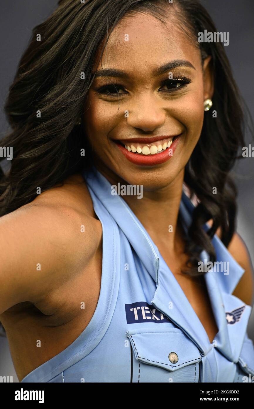 Houston Texans Cheerleader during the NFL Football Game between the Washington Commanders and the Houston Texans on Sunday, November 20, 2022, at NRG Stock Photo