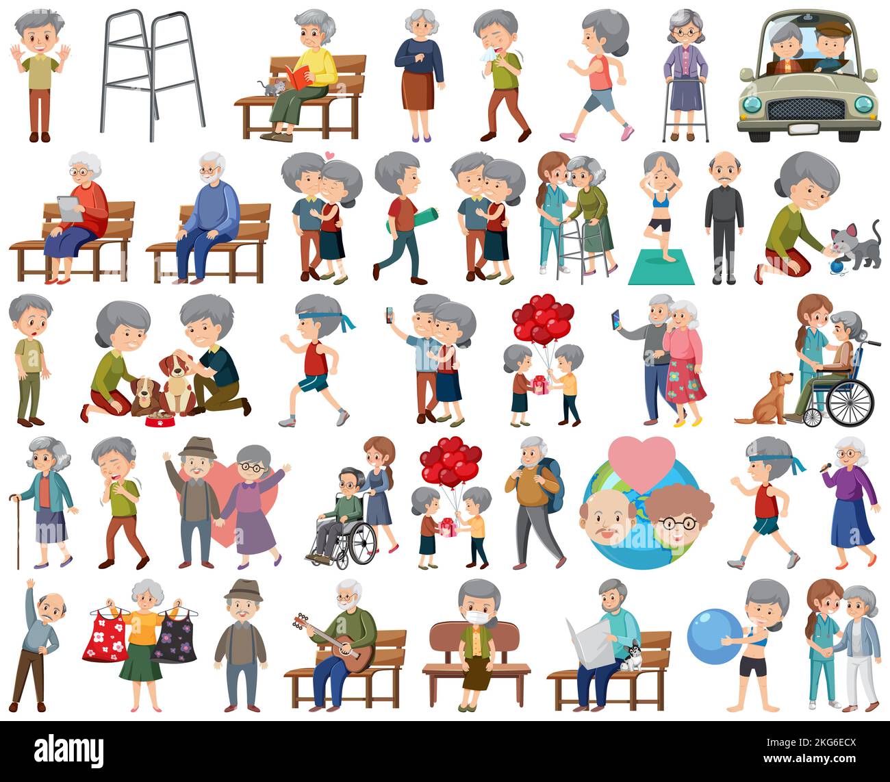 Elderly and youth clip art hi-res stock photography and images - Alamy