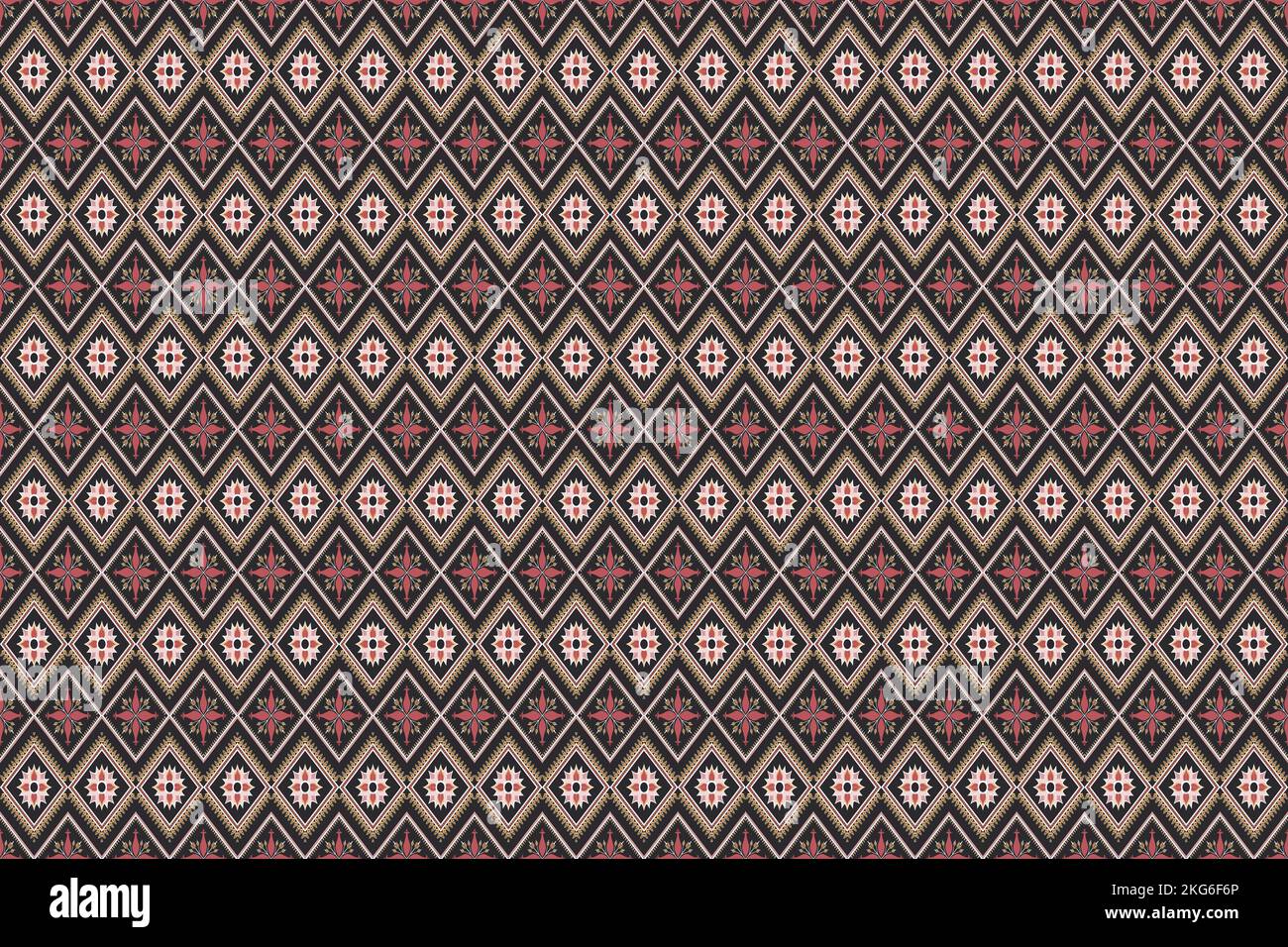 Vector seamless decorative ethnic pattern colorful geometric knitting. knitwear for background,carpet,wallpaper,clothing,wrapping,Batik,fabric,pillow, Stock Vector