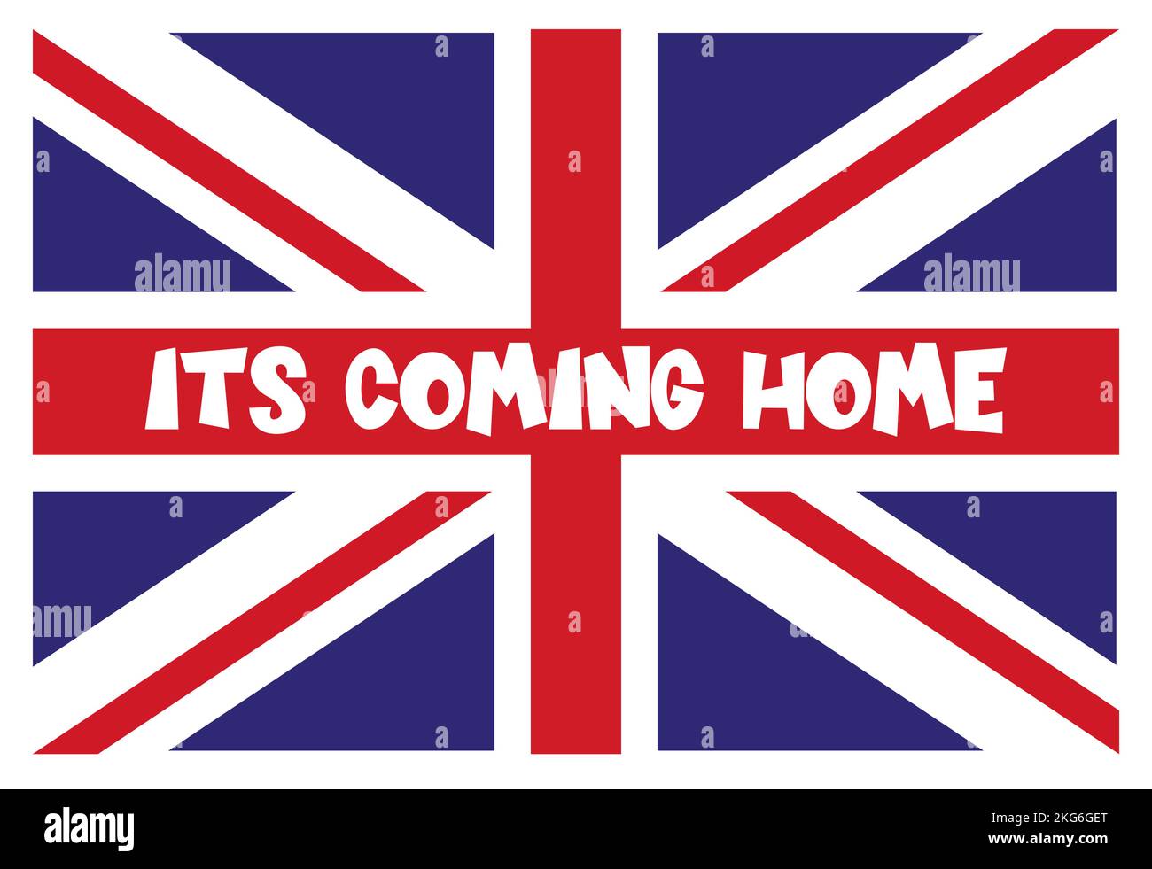 Footballs Coming Home vector illustration with union flag. Stock Vector