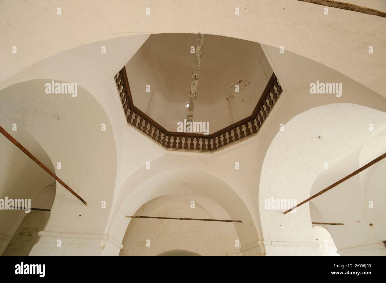 July, 2021 - Kiy Island. Inside the white stone cathedral. Holy Monastery on Kiy Island. Russia, Arkhangelsk region Stock Photo