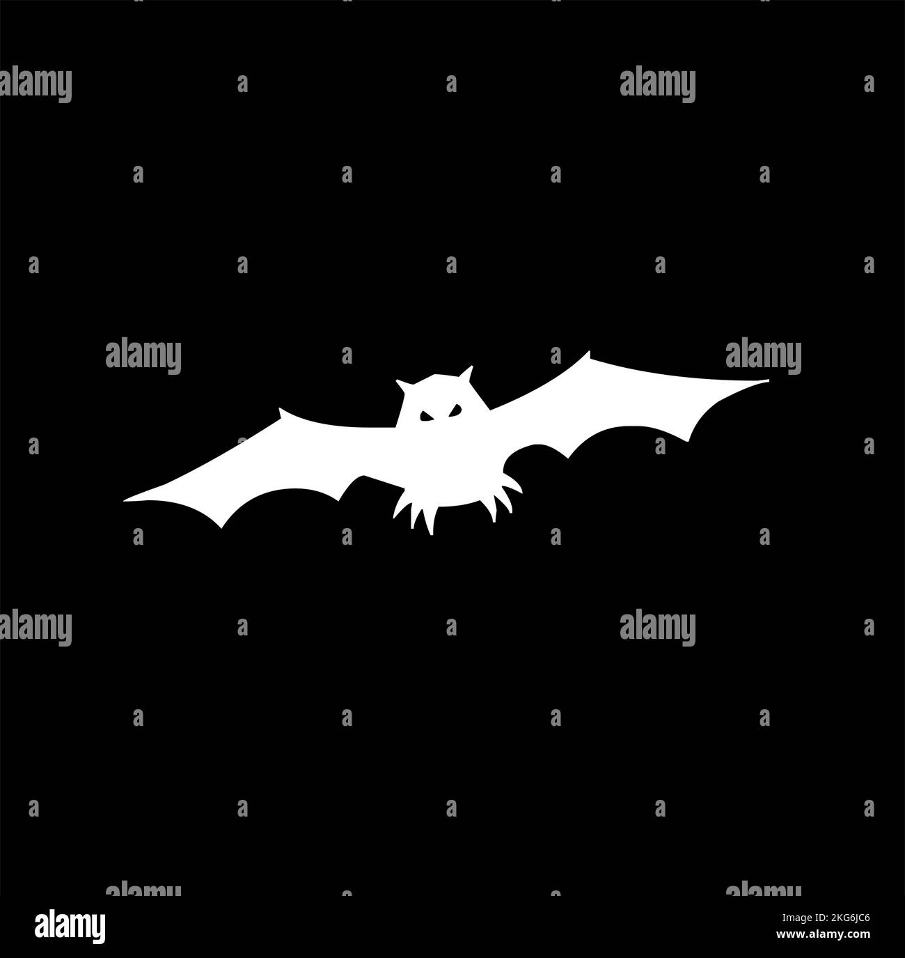 A vector illustration of a white bat with evil eyes perfect as a