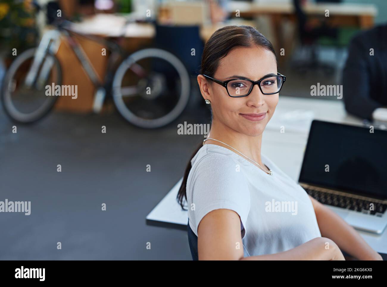 Developing tomorrows tech today. a designer at their workstation in an office. Stock Photo