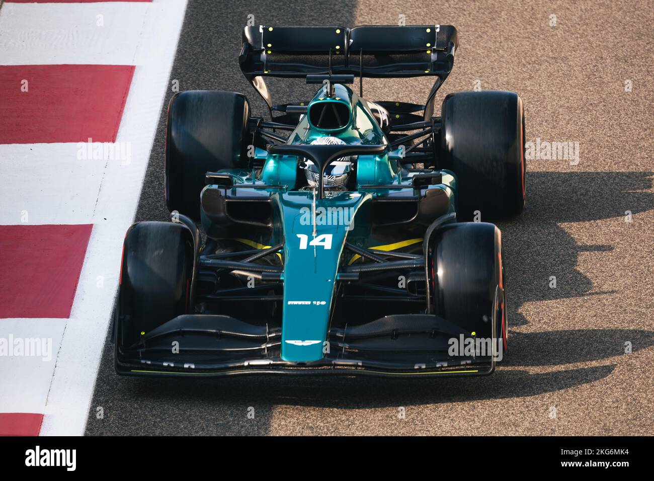 Fernando Alonso (ESP) Aston Martin F1 Team AMR22. 21.11.2022. Formula 1 Testing, Yas Marina Circuit, Abu Dhabi, Monday.  Photo credit should read: XPB/Alamy Live News. Stock Photo