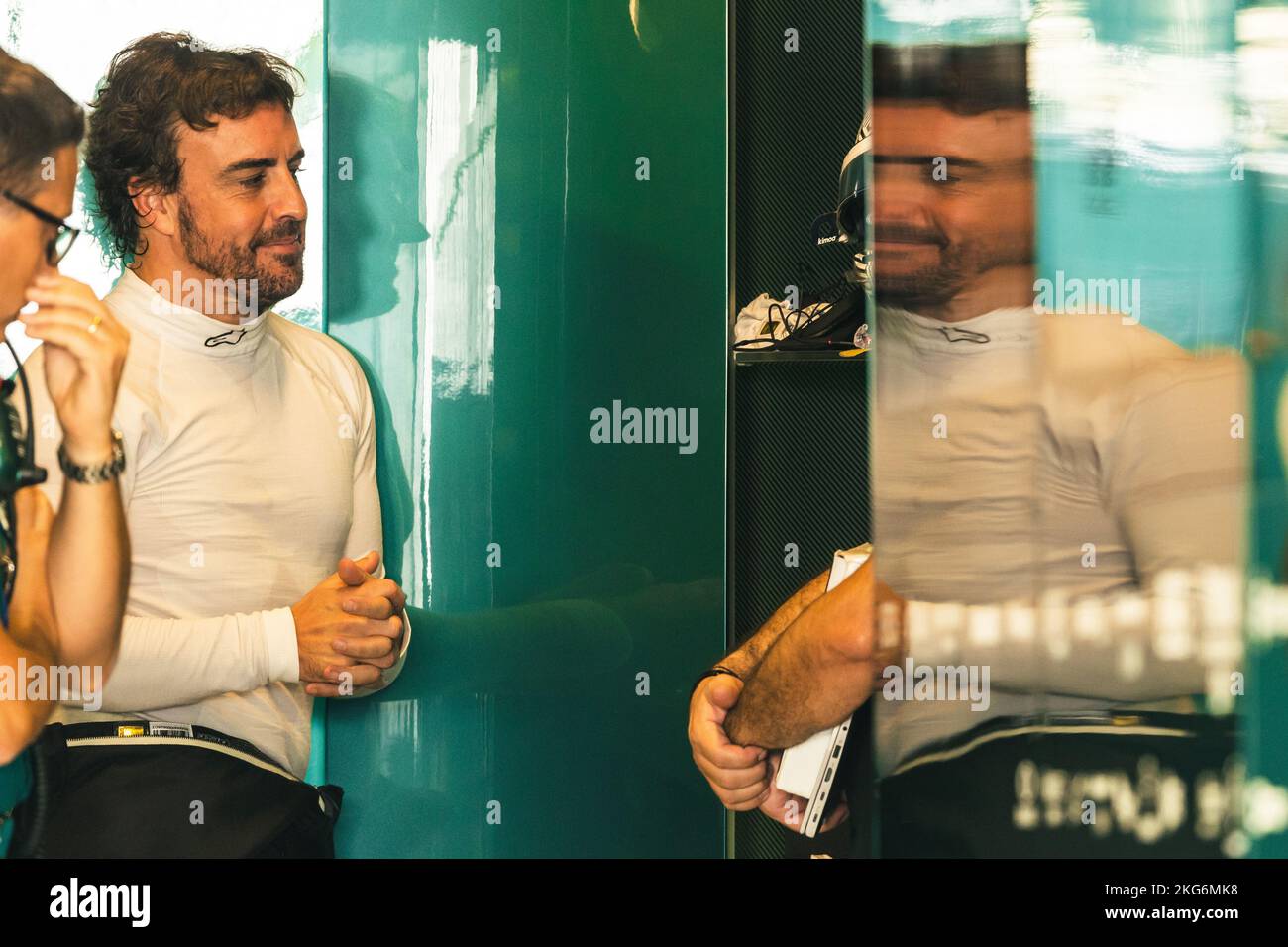Fernando Alonso (ESP) Aston Martin F1 Team. 21.11.2022. Formula 1 Testing, Yas Marina Circuit, Abu Dhabi, Monday.  Photo credit should read: XPB/Alamy Live News. Stock Photo