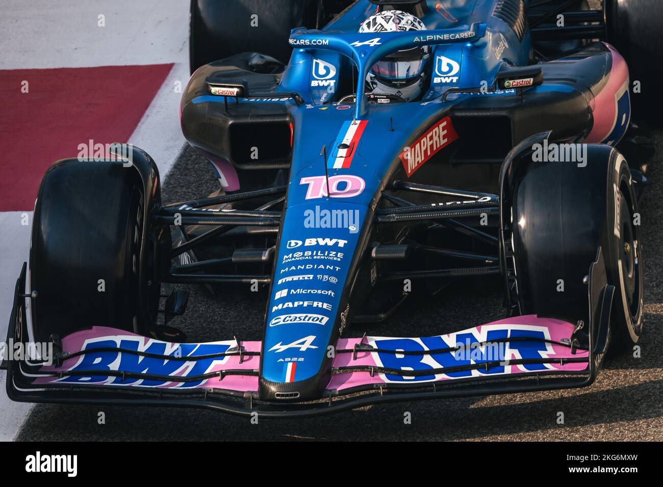 Pierre Gasly (FRA) Alpine F1 Team A522. 21.11.2022. Formula 1 Testing, Yas Marina Circuit, Abu Dhabi, Monday.  Photo credit should read: XPB/Alamy Live News. Stock Photo