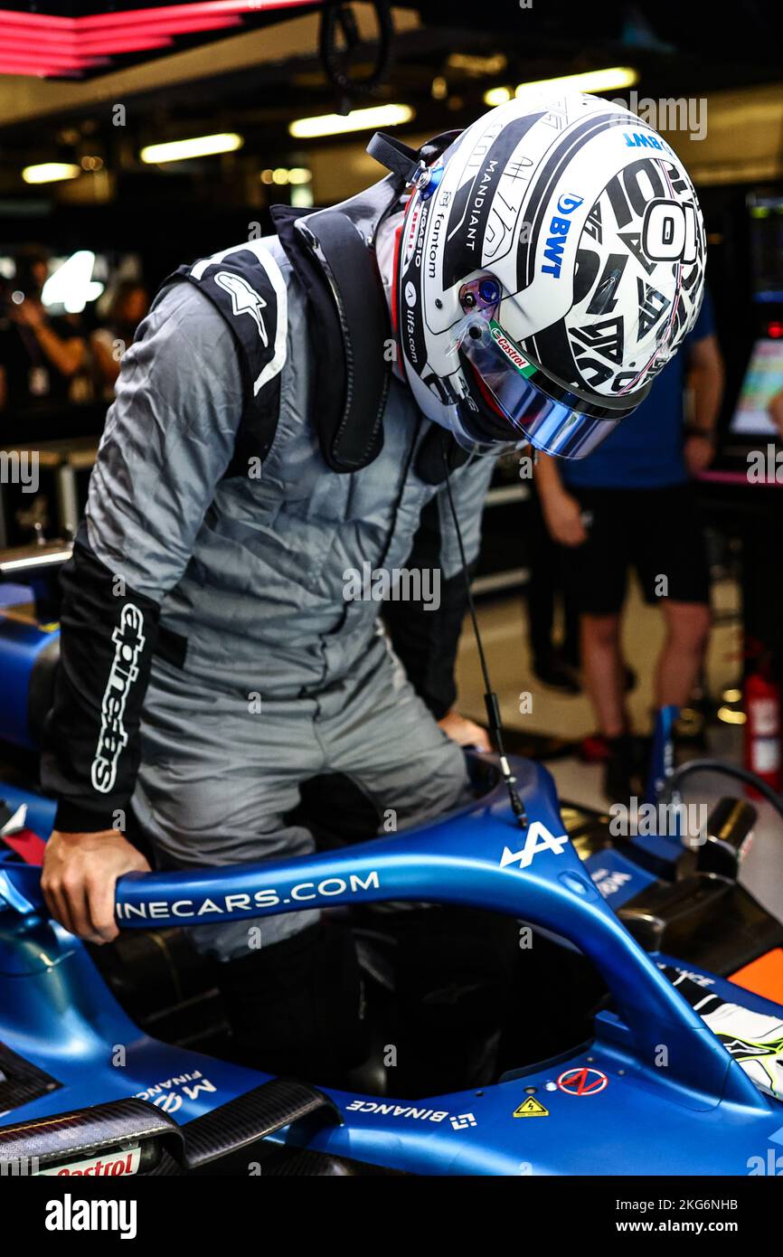 Pierre Gasly (FRA) Alpine F1 Team A522. 21.11.2022. Formula 1 Testing, Yas Marina Circuit, Abu Dhabi, Monday.  Photo credit should read: XPB/Alamy Live News. Stock Photo