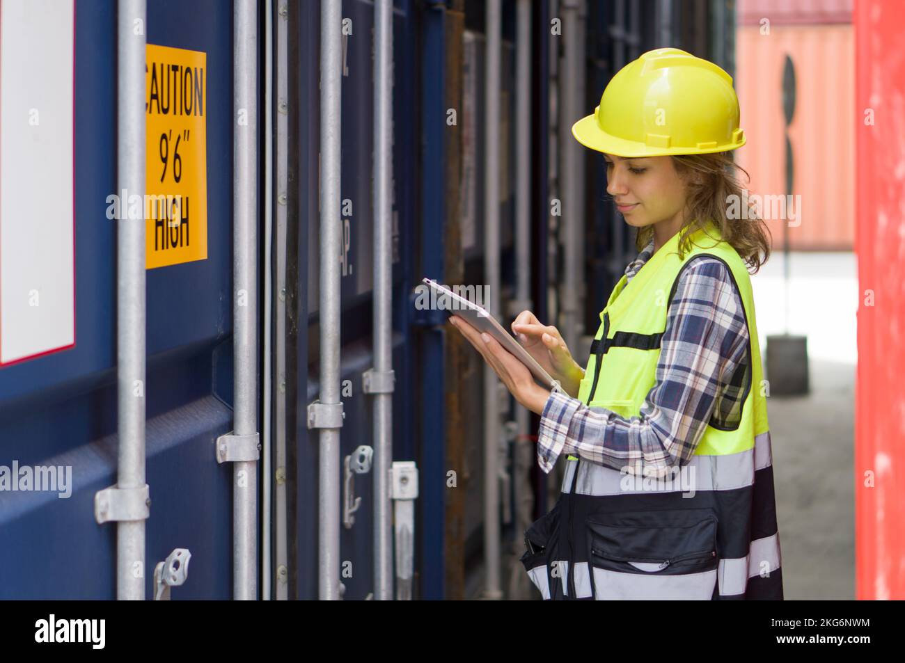 Port worker checking cargo hi-res stock photography and images - Alamy