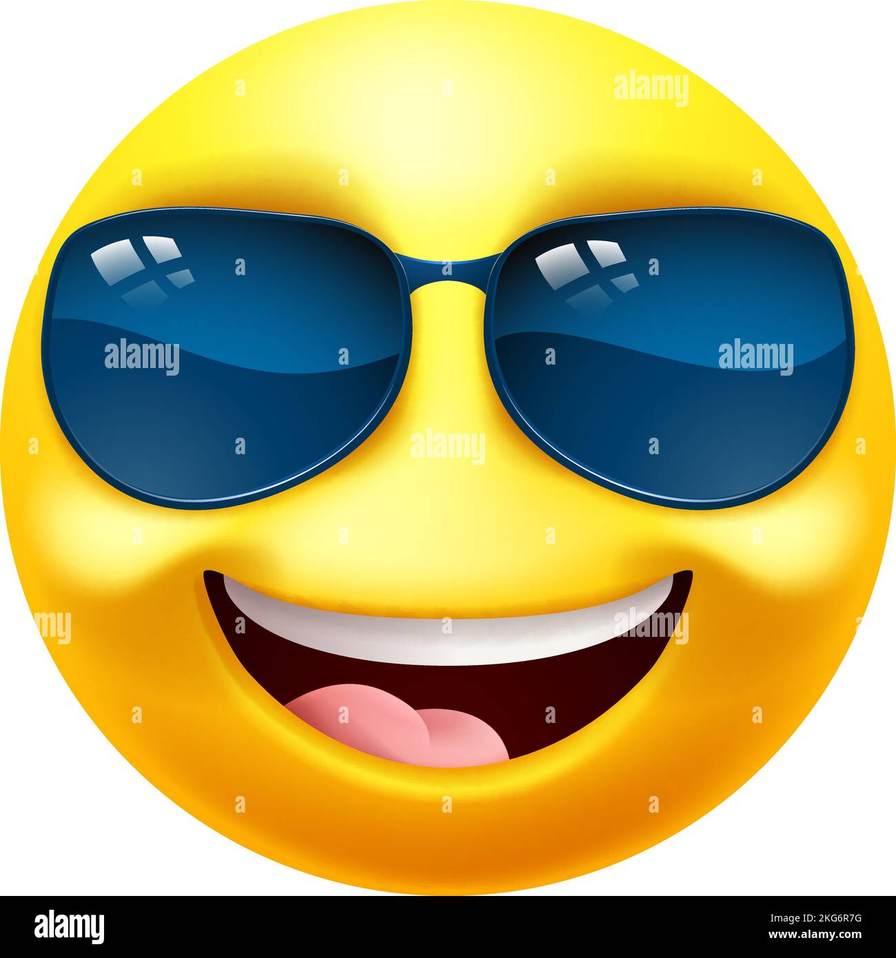 Emoji Emoticon Face In Sunglasses Cartoon Icon Stock Vector